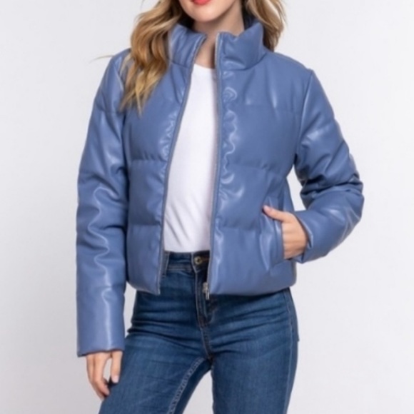 💝Boutique~🩵Blue Puffer Jacket 🧥 - Picture 3 of 4
